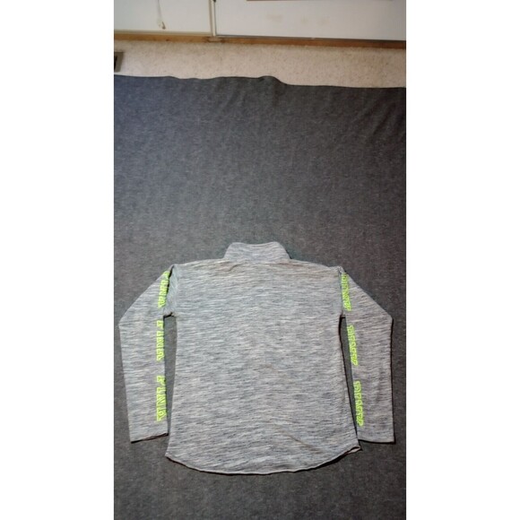 Victoria Secret PINK Sweatshirt Womens Small 1/4 Zip Neon Pullover Raw Hem DIY* - Picture 9 of 16